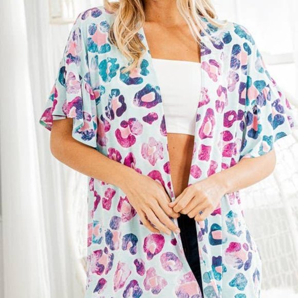 HEIMISH USA Tops - Multicolored Animal Print Cardigan